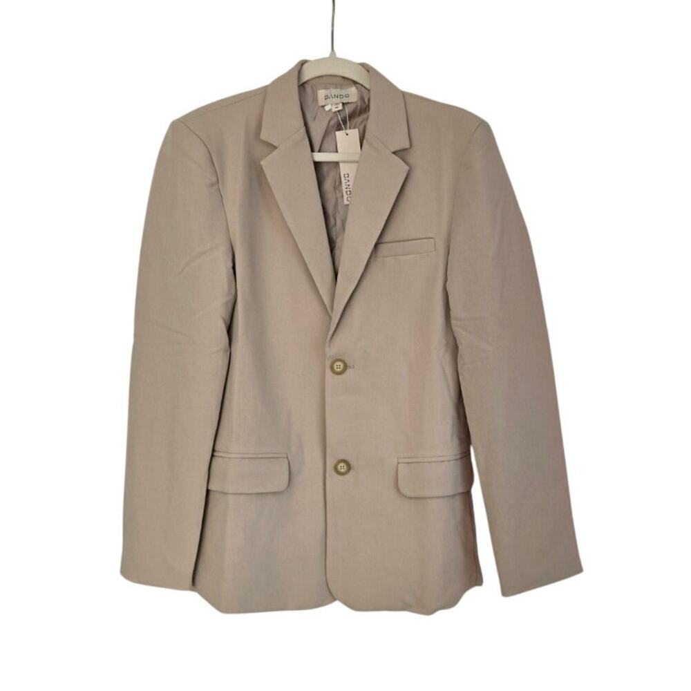 NWT Quiet Luxury Tailored Fit Khaki Beige Blazer Single‑Breasted Size 36C